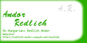 andor redlich business card